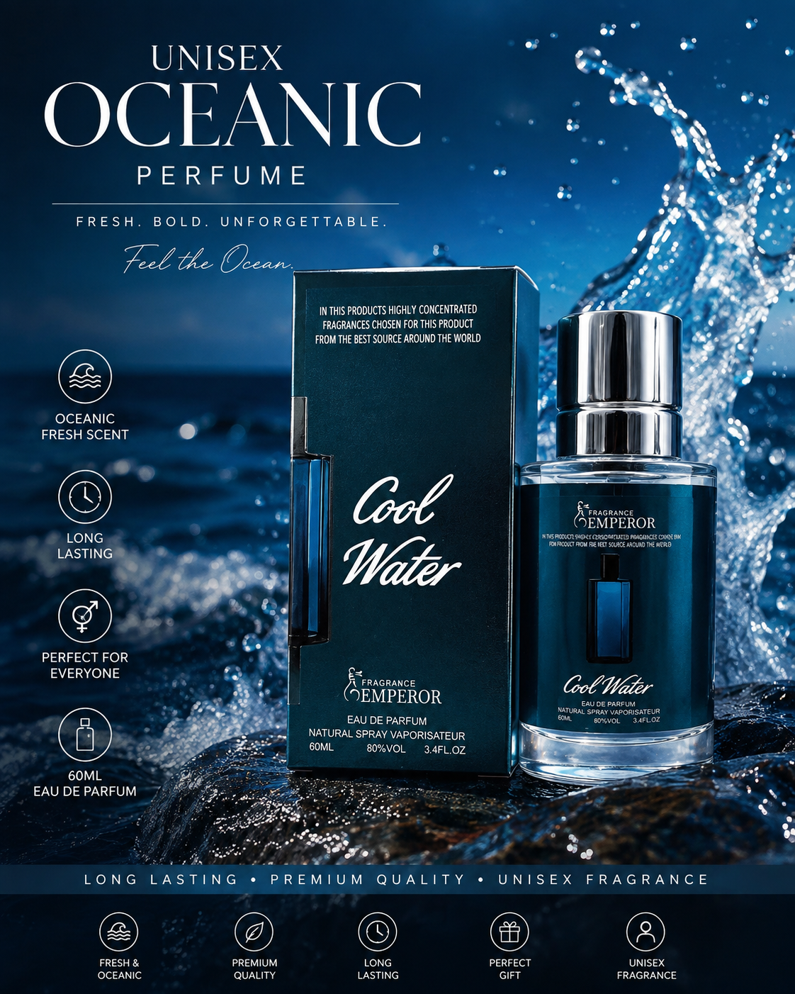 Unisex Oceanic long lasting Perfume]